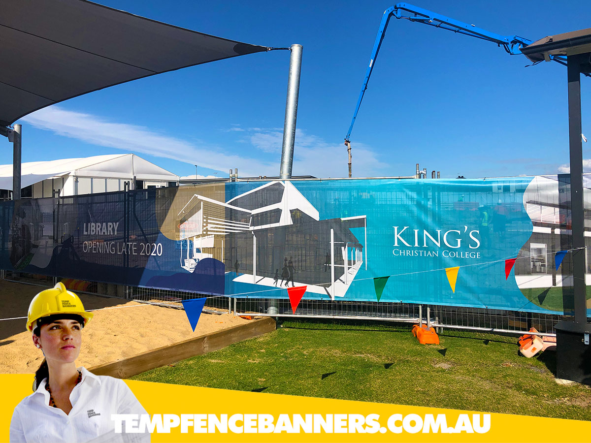 Supplying Australia's best building companies, sign shops and temporary fencing hire in with Kings banner mesh